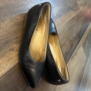 Frankie4 Poppy Leather Ballet Flats Women's Sz 7‎ Black Pointed Toe Shoes $259